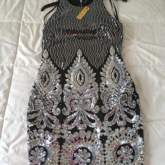 Alexia Admor Sequin Embroidered Mini Dress Sleeveless Cocktail Party ,SizeXS,NEW - Picture 6 of 11